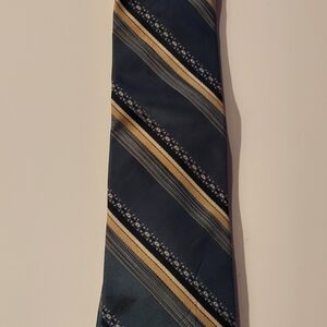 Classic Navy and Gold Striped Men's Tie